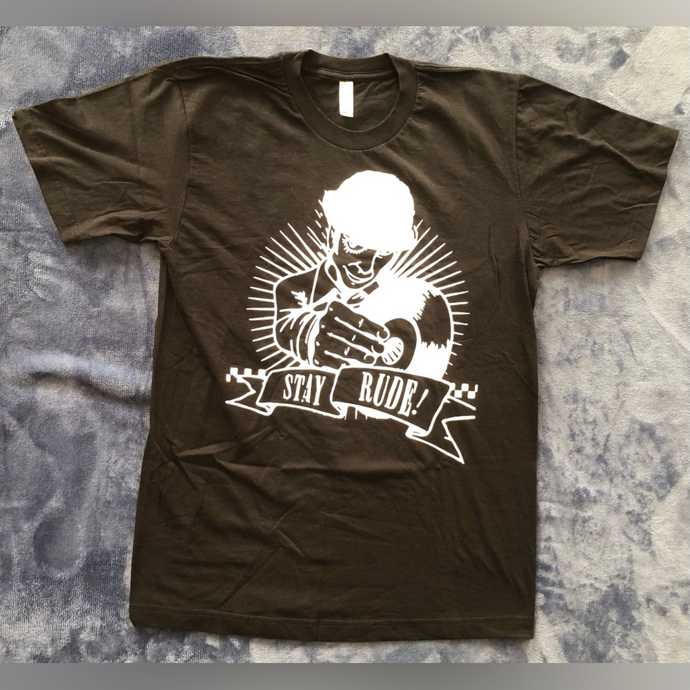 Stay Rude Black American Apparel T Shirt M Clockwork Orange Print Cotton